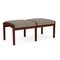 Lesro Lenox Wood 2 Seat Bench Wood Frame, Mahogany, MD Farro Upholstery LW2001 - alternate 2